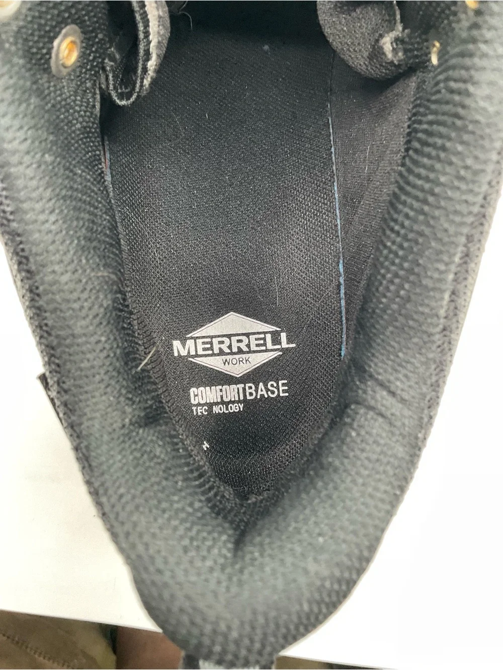 Merrell Work Men’s 8.5 M Black Leather Composite Toe Safety Work Boots ASTM